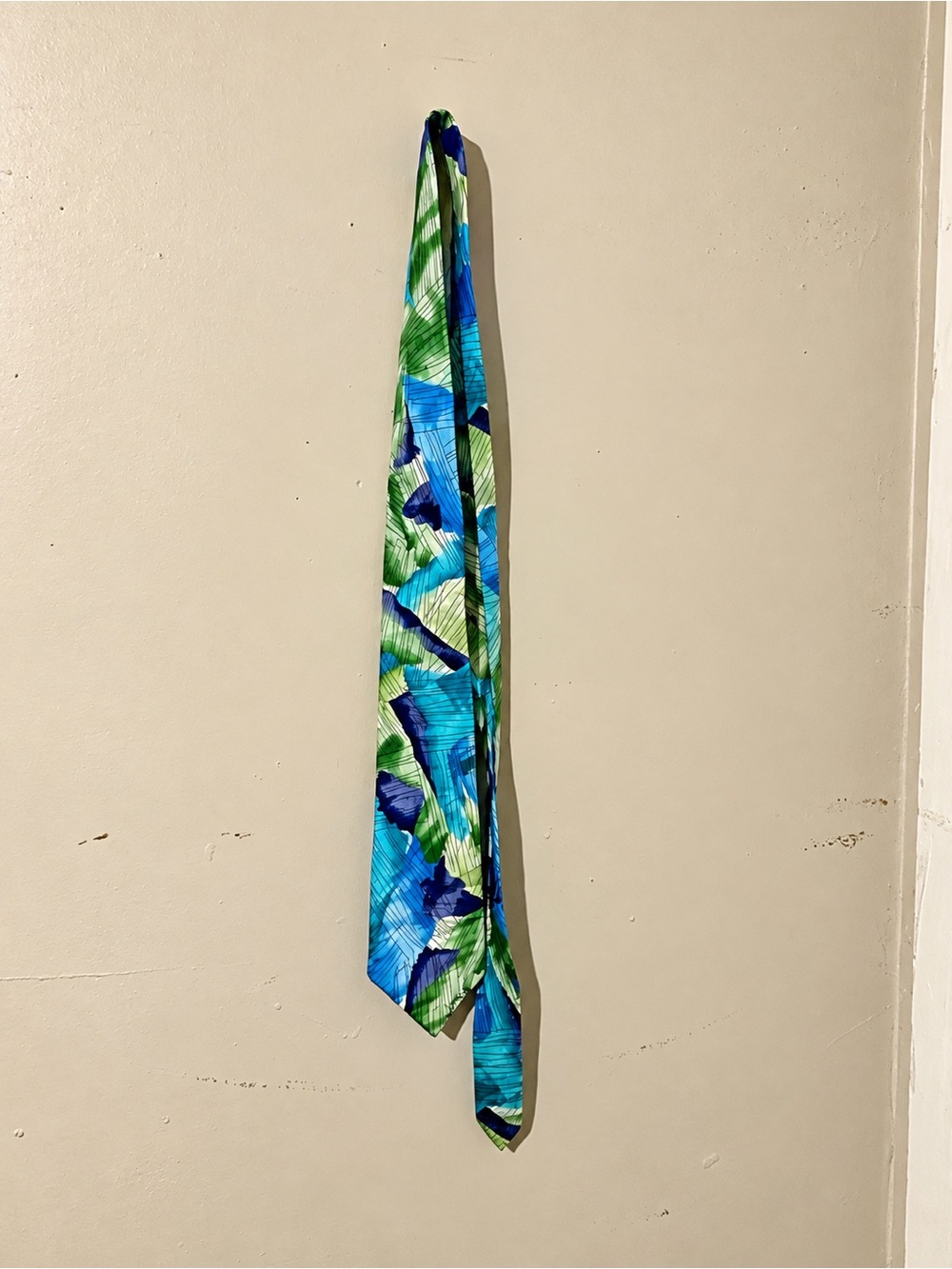 J. Garcia Blue & Green Abstract Pattern Tie